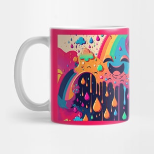 Psychedelic Paint Drip Rainbow Rain Clouds 1.3 Mug